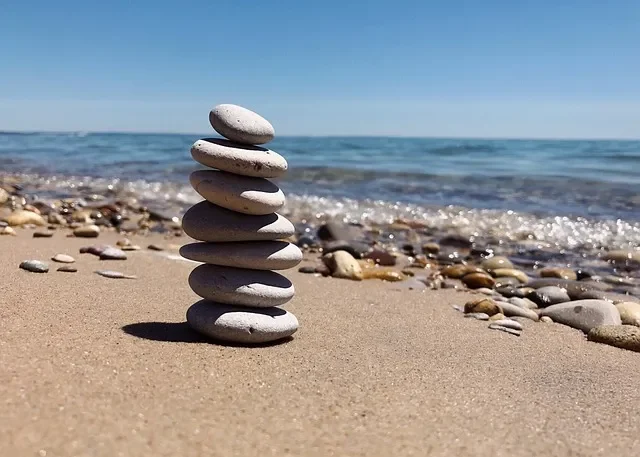 Rock pile on a beach